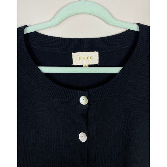 Anthropologie Shae Button Front Cardigan Black XL Cotton Minimalist Contemporary - Picture 3 of 9